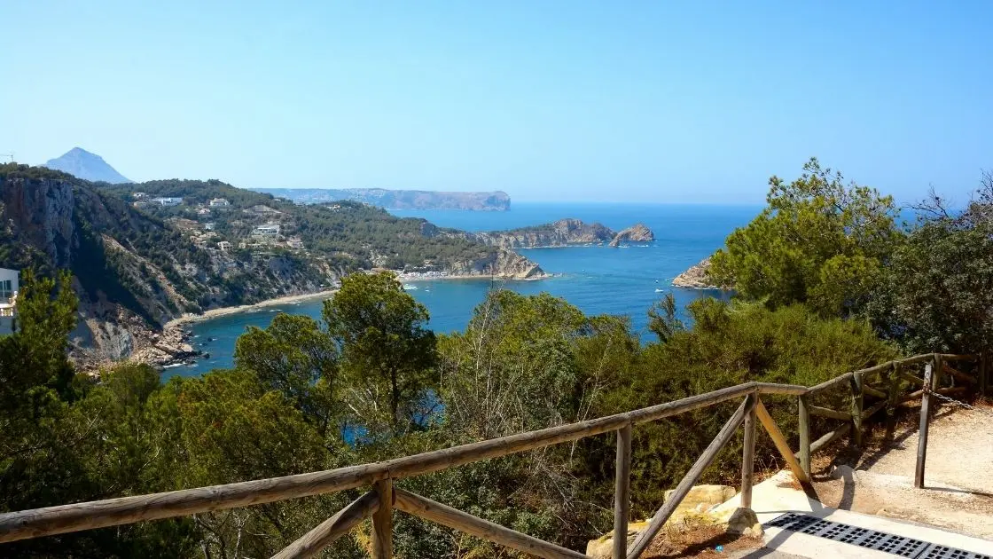 Scenic view of Cala Granadella and the Mediterranean coast in Jávea, Costa Blanca, Alicante.